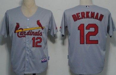 St. Louis Cardinals #12 Lance Berkman Gray Jersey
