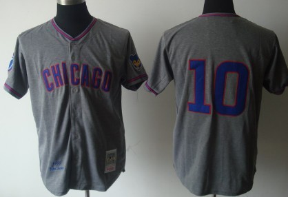 Chicago Cubs #10 Ron Santo 1968 Gray Wool Throwback Jersey