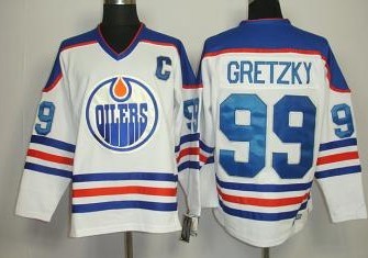 Edmonton Oilers #99 Wayne Gretzky White Throwback CCM Jersey