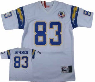 San Diego Chargers #83 John Jefferson White Throwback Jersey