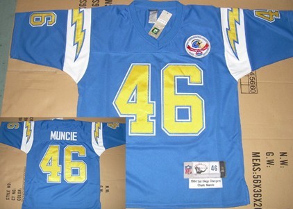 San Diego Chargers #46 Chuck Muncie Light Blue Throwback Jersey