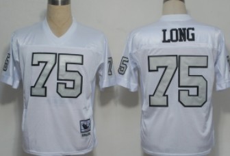 Oakland Raiders #75 Howie Long White With Silver Throwback Jersey