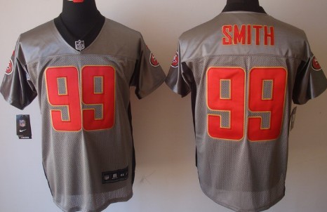 Nike San Francisco 49ers #99 Aldon Smith Gray Shadow Elite Jersey