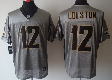 Nike New Orleans Saints #12 Marques Colston Gray Shadow Elite Jersey
