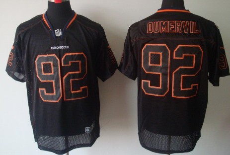 Nike Denver Broncos #92 Elvis Dumervil Lights Out Black Elite Jersey