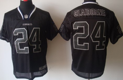 Nike Dallas Cowboys #24 Morris Claiborne Lights Out Black Elite Jersey
