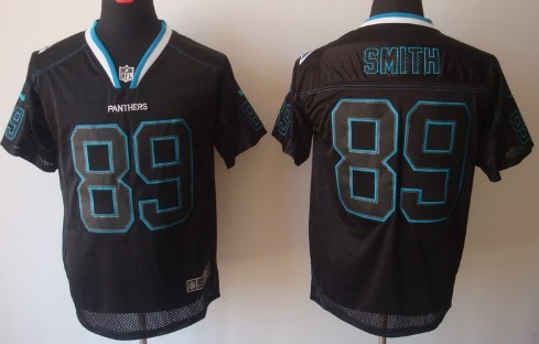 Nike Carolina Panthers #89 Steve Smith Lights Out Black Elite Jersey
