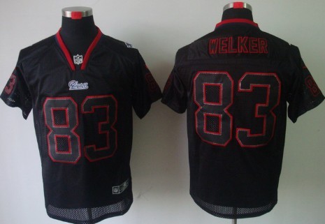 Nike New England Patriots #83 Wes Welker Lights Out Black Elite Jersey