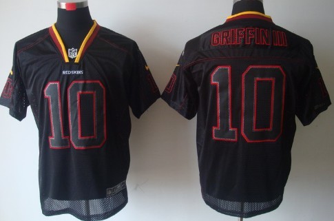 Nike Washington Redskins #10 Robert Griffin III Lights Out Black Elite Jersey