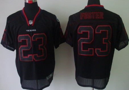 Nike Houston Texans #23 Arian Foster Lights Out Black Elite Jersey