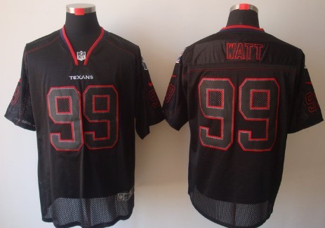 Nike Houston Texans #99 J.J. Watt Lights Out Black Elite Jersey