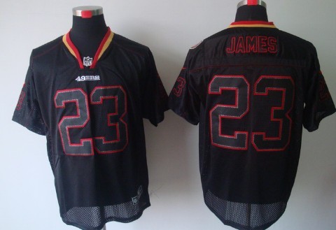 Nike San Francisco 49ers #23 LaMichael James Lights Out Black Elite Jersey