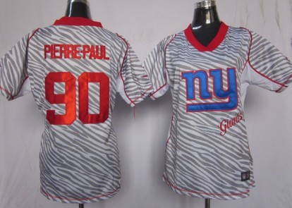 Nike New York Giants #90 Jason Pierre-Paul 2012 Womens Zebra Fashion Jersey