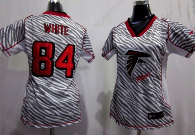 Nike Atlanta Falcons #84 Roddy White 2012 Womens Zebra Fashion Jersey