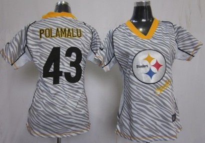 Nike Pittsburgh Steelers #43 Troy Polamalu 2012 Womens Zebra Fashion Jersey