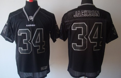 Nike Oakland Raiders #34 Bo Jackson Lights Out Black Elite Jersey