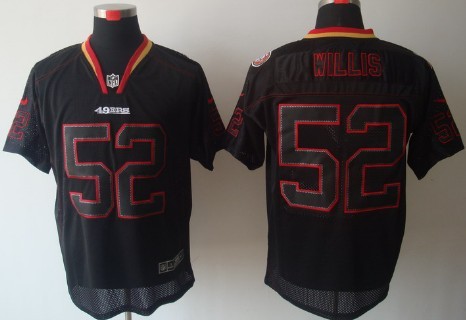 Nike San Francisco 49ers #52 Patrick Willis Lights Out Black Elite Jersey