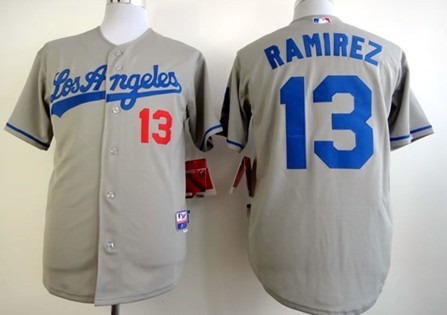 Los Angeles Dodgers #13 Hanley Ramirez Gray Jersey