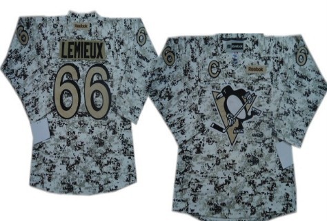 Pittsburgh Penguins #66 Mario Lemieux White Camo Jersey