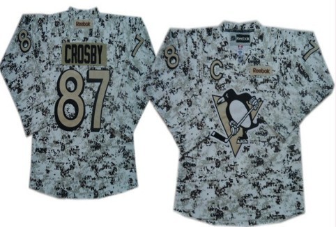 Pittsburgh Penguins #87 Sidney Crosby White Camo Jersey