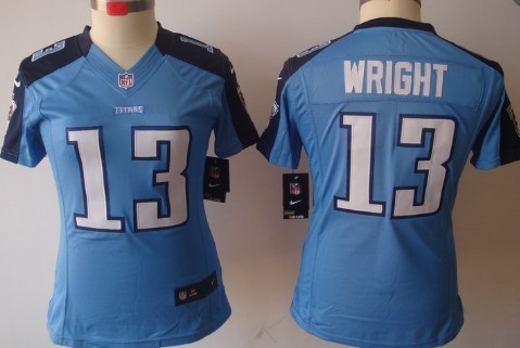Nike Tennessee Titans #13 Kendall Wright Light Blue Limited Womens Jersey