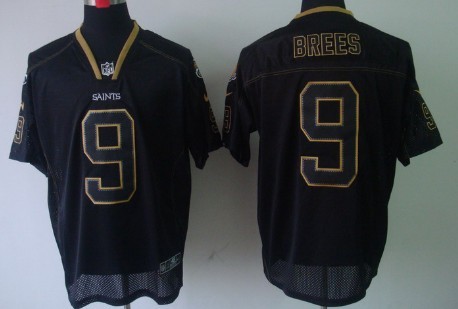 Nike New Orleans Saints #9 Drew Brees Lights Out Black Elite Jersey