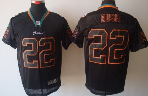 Nike Miami Dolphins #22 Reggie Bush Lights Out Black Elite Jersey
