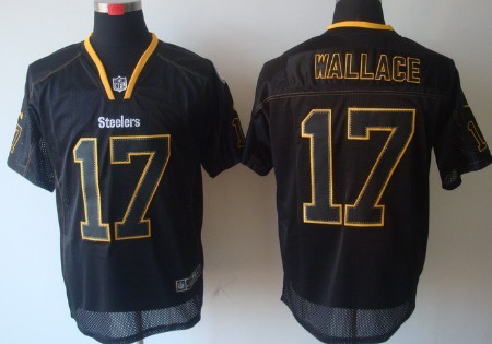 Nike Pittsburgh Steelers #17 Mike Wallace Lights Out Black Elite Jersey