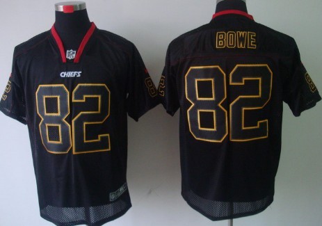 Nike Kansas City Chiefs #82 Dwayne Bowe Lights Out Black Elite Jersey