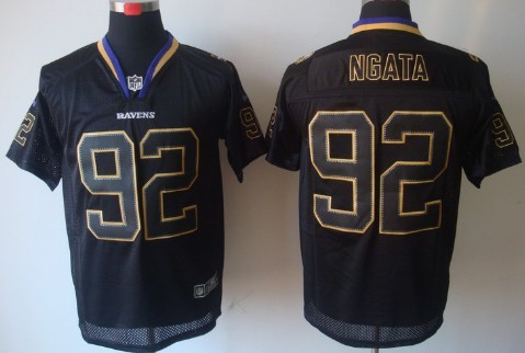 Nike Baltimore Ravens #92 Haloti Ngata Lights Out Black Elite Jersey