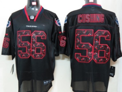 Nike Houston Texans #56 Brian Cushing Lights Out Black Ornamented Elite Jersey