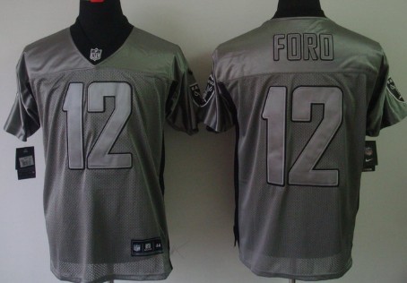Nike Oakland Raiders #12 Jacoby Ford Gray Shadow Elite Jersey