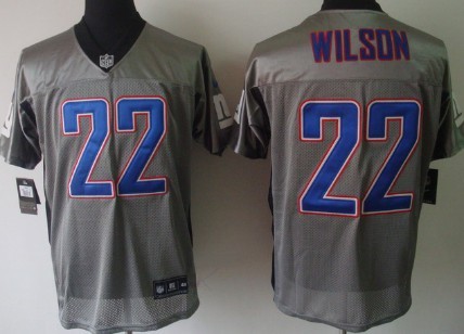 Nike New York Giants #22 David Wilson Gray Shadow Elite Jersey