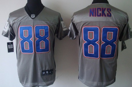 Nike New York Giants #88 Hakeem Nicks Gray Shadow Elite Jersey