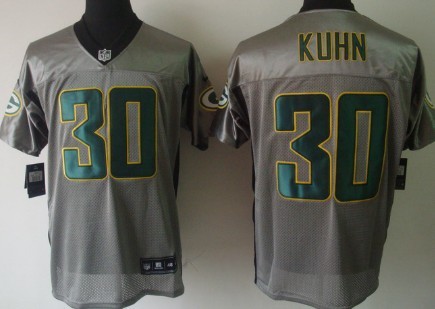 Nike Green Bay Packers #30 John Kuhn Gray Shadow Elite Jersey