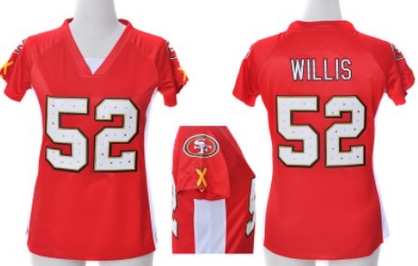Nike San Francisco 49ers #52 Patrick Willis 2012 Red Womens Draft Him II Top Jersey