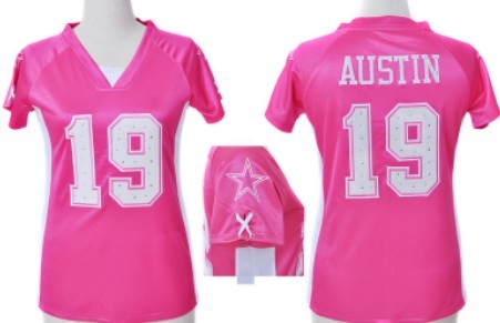 Nike Dallas Cowboys #19 Miles Austin 2012 Pink Womens Draft Him II Top Jersey