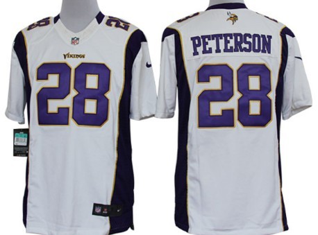 Nike Minnesota Vikings #28 Adrian Peterson White Limited Jersey