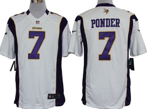 Nike Minnesota Vikings #7 Christian Ponder White Limited Jersey