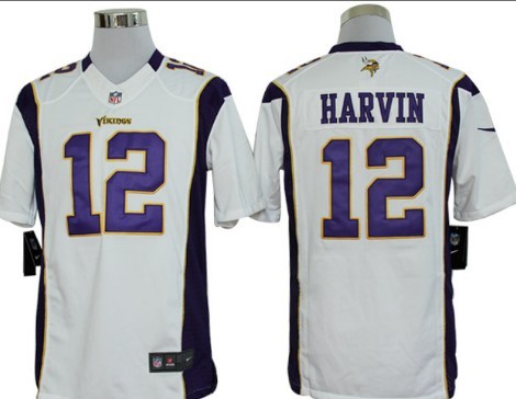 Nike Minnesota Vikings #12 Percy Harvin White Limited Jersey