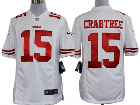 Nike San Francisco 49ers #15 Michael Crabtree White Limited Jersey