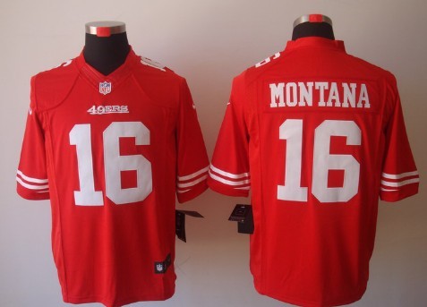 Nike San Francisco 49ers #16 Joe Montana Red Limited Jersey