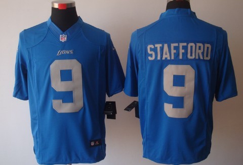 Nike Detroit Lions #9 Matthew Stafford Navy Blue Limited Jersey