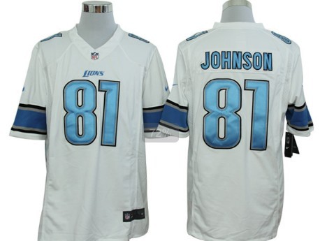 Nike Detroit Lions #81 Calvin Johnson White Limited Jersey