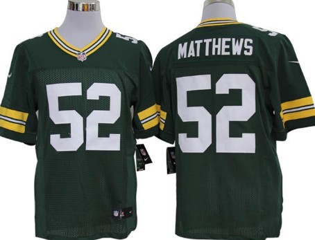 Nike Green Bay Packers #52 Clay Matthews Green Limited Jersey
