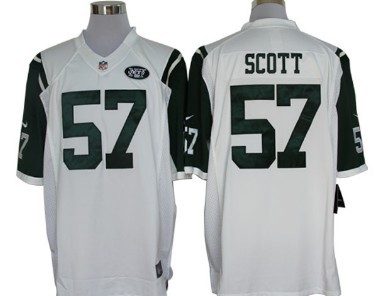 Nike New York Jets #57 Bart Scott White Limited Jersey