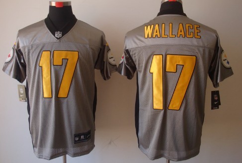 Nike Pittsburgh Steelers #17 Mike Wallace Gray Shadow Elite Jersey