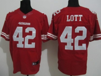 Nike San Francisco 49ers #42 Ronnie Lott Red Elite Jersey