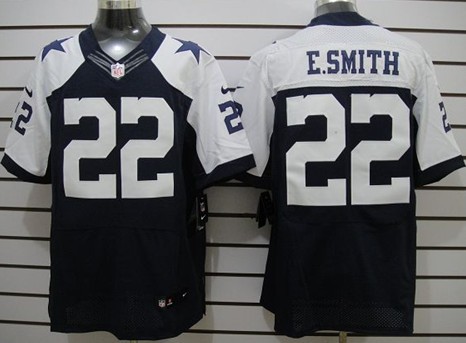 Nike Dallas Cowboys #22 Emmitt Smith Blue Thanksgiving Elite Jersey