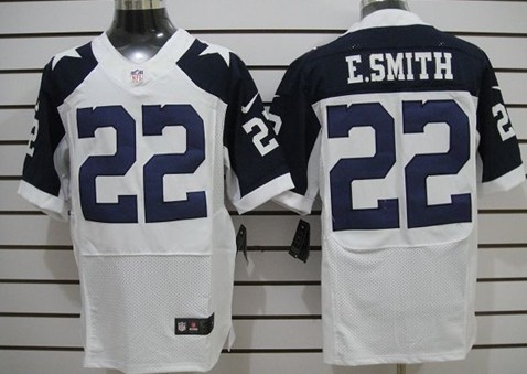 Nike Dallas Cowboys #22 Emmitt Smith White Thanksgiving Elite Jersey